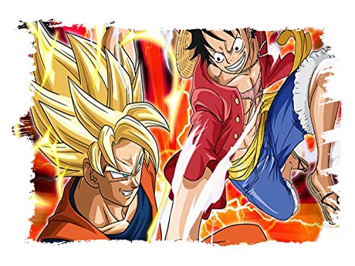 MERCHANDMANIA Chaqueta Tecnica 1 Dibujo Luffy VS Goku Anime Shonen Jacket