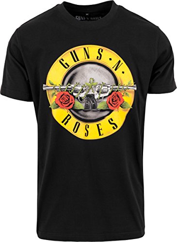 MERCHCODE Guns N Roses Classic Logo – Camiseta para Hombre, Color Negro, Cuello Redondo, tamaño XS a 3 x l, Hombre, Guns n' Roses Logo tee, Negro, Large