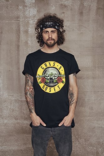 MERCHCODE Guns N Roses Classic Logo – Camiseta para Hombre, Color Negro, Cuello Redondo, tamaño XS a 3 x l, Hombre, Guns n' Roses Logo tee, Negro, Large