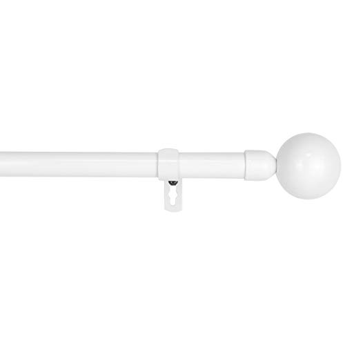 MERCURY TEXTIL Barra Sencilla Forja Universal Extensible,Barra de Cortinas Decorativa Extensible (Blanco, 120-210cm) MERCURY TEXTIL Barra Sencilla Forja Universal Extensible,Barra de Cortinas Decorativa Extensible (Blanco, 120-210cm)