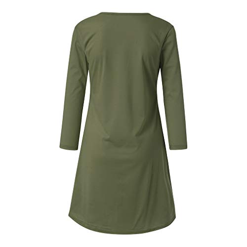 MERICAL Vestido de Fiesta Largo hasta la Rodilla de Manga Larga para Mujer(Verde,Small)