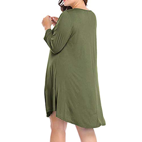 MERICAL Vestido de Fiesta Largo hasta la Rodilla de Manga Larga para Mujer(Verde,Small)