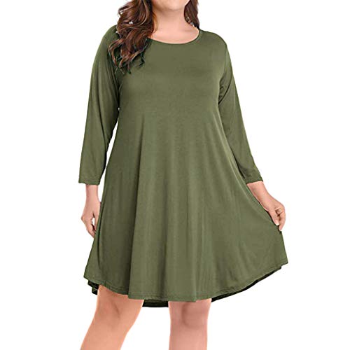 MERICAL Vestido de Fiesta Largo hasta la Rodilla de Manga Larga para Mujer(Verde,Small)