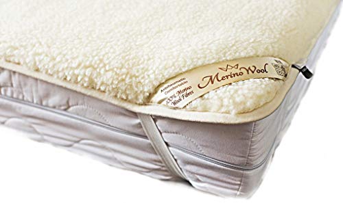 Merino Wool Bedding Mattress Topper Pad 90 x 190 cm Lana Merina Básica Protector de colchón 90 x 190 cm Certificada por Woolmark. Muy Suave y Confortable.