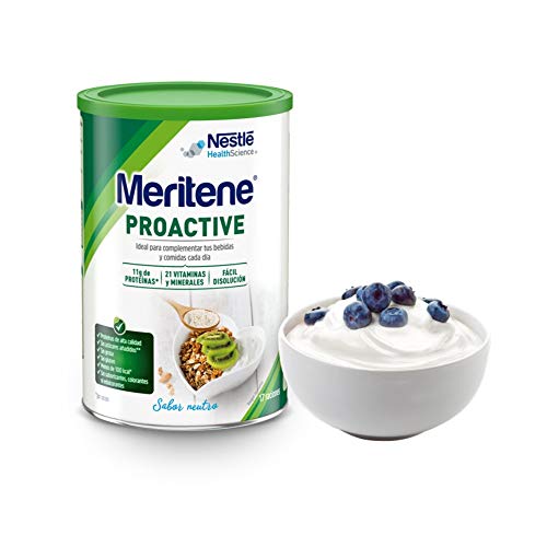 Meritene® PROACTIVE - Ingredientes con beneficios sobre el tono muscular, la salud ósea, el sistema inmune y madurez de la mujer - Sabor Neutro - Bote 408g (17 raciones)