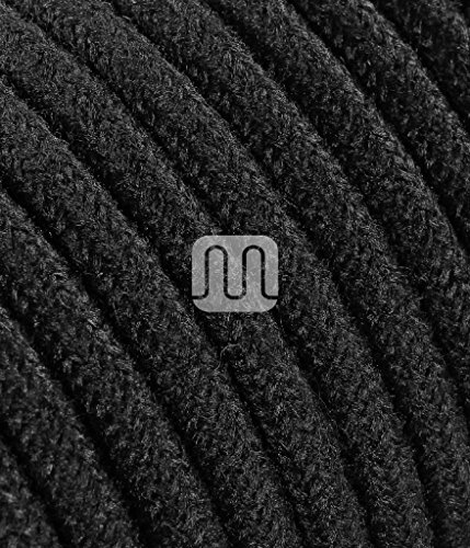 merlotti 20365 Cable eléctrico Redondo h03vv-f 2 x 0.75, Canvas Negro, 3 m