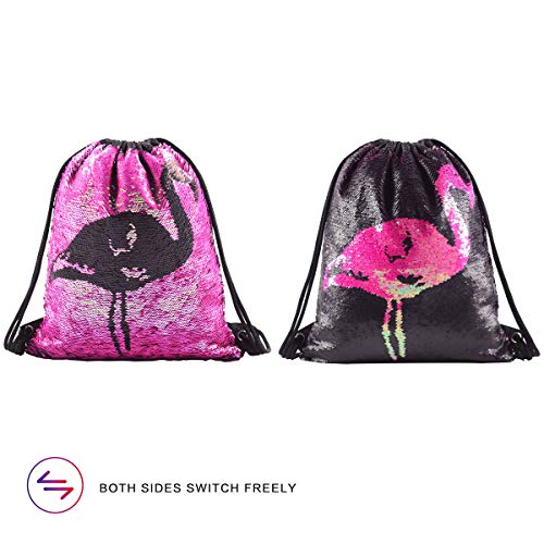 Mermaid - Mochila de lentejuelas con cordón brillante para el hombro al aire libre, mágica, reversible, bolsa de danza, bolso de moda brillante, mochila deportiva, flamenco Mermaid - Mochila de lentejuelas con cordón brillante para el hombro al aire libre, mágica, reversible, bolsa de danza, bolso de moda brillante, mochila deportiva, flamenco