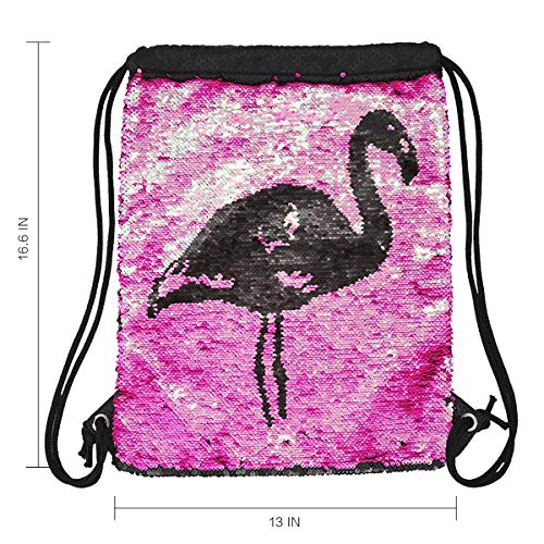 Mermaid - Mochila de lentejuelas con cordón brillante para el hombro al aire libre, mágica, reversible, bolsa de danza, bolso de moda brillante, mochila deportiva, flamenco Mermaid - Mochila de lentejuelas con cordón brillante para el hombro al aire libre, mágica, reversible, bolsa de danza, bolso de moda brillante, mochila deportiva, flamenco