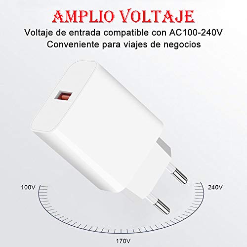 MEROM Cargador Quick Charge 3.0 Fuente de Alimentación Type C para Samsung Galaxy S10 S10 E Huawei P20 Xiaomi Mi 9 Redmi Note 9S HTC 10 OnePlus 5 LG G5 G6 Cable Adaptador USB MEROM Cargador Quick Charge 3.0 Fuente de Alimentación Type C para Samsung Galaxy S10 S10 E Huawei P20 Xiaomi Mi 9 Redmi Note 9S HTC 10 OnePlus 5 LG G5 G6 Cable Adaptador USB