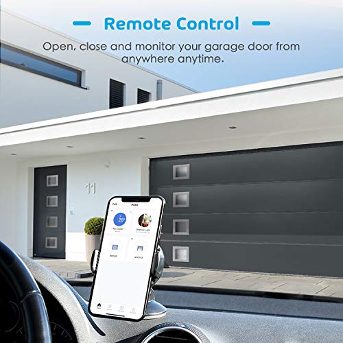 Meross Wi-Fi Controlador de Puerta de Garaje. Se Puede Usar con el Control Remoto Original de la Puerta de Garaje Existente. Compatible con Alexa, Google Assistant y SmartThings.