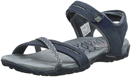 Merrell Terran Cross II, Sandalia con Pulsera Mujer, Gris (Slate), 39 EU