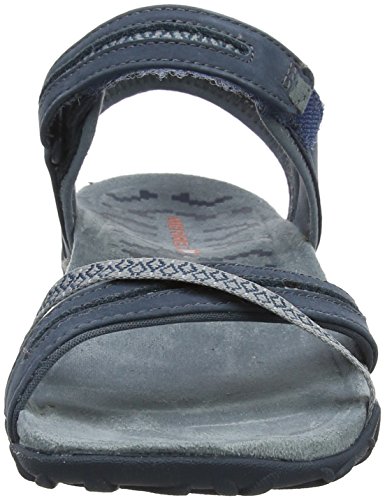 Merrell Terran Cross II, Sandalia con Pulsera Mujer, Gris (Slate), 39 EU