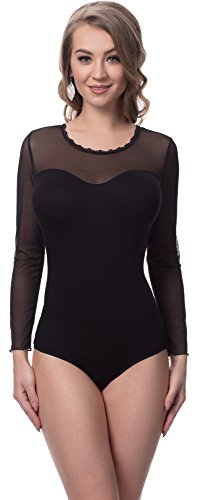 Merry Style Body Mujer Sexy Mangas Largas Ropa Lencería VBD15 (Negro2, XL)