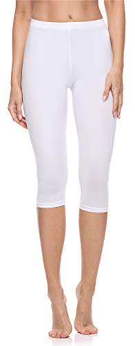 Merry Style Leggins 3/4 Mallas Deportivas Mujer MS10-199 (Blanco, XL)