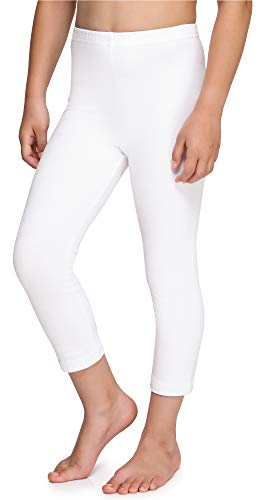 Merry Style Leggins Mallas Pantalones Piratas Ropa Deportiva Niña MS10-226(Blanco, 152 cm)