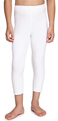 Merry Style Leggins Mallas Pantalones Piratas Ropa Deportiva Niña MS10-226(Blanco, 152 cm)