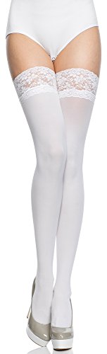 Merry Style Medias Autoadhesivas de Microfibra Lencería Sexy Mujer 40 DEN MSSSJ01 (Blanco, 3/4 (40-44)) Merry Style Medias Autoadhesivas de Microfibra Lencería Sexy Mujer 40 DEN MSSSJ01 (Blanco, 3/4 (40-44))