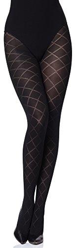 Merry Style Medias Opacas con Estampado Pantys Lencería Sexy Mujer MS 328 60 DEN (Negro, M)