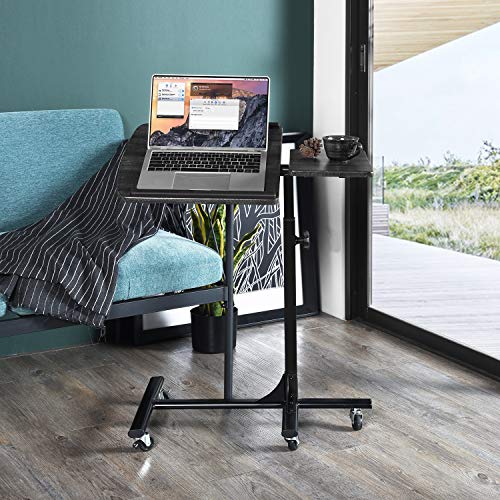 Mesa de Cama para Ordenador portátil, Altura Ajustable, 5 Ruedas, bloqueables, Soporte Plegable, Madera, Escritorio, PC, Negro, Metal, 60 x 40 x 90 cm Mesa de Cama para Ordenador portátil, Altura Ajustable, 5 Ruedas, bloqueables, Soporte Plegable, Madera, Escritorio, PC, Negro, Metal, 60 x 40 x 90 cm