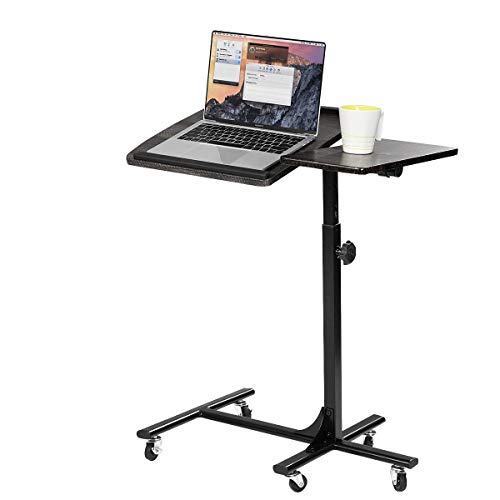 Mesa de Cama para Ordenador portátil, Altura Ajustable, 5 Ruedas, bloqueables, Soporte Plegable, Madera, Escritorio, PC, Negro, Metal, 60 x 40 x 90 cm Mesa de Cama para Ordenador portátil, Altura Ajustable, 5 Ruedas, bloqueables, Soporte Plegable, Madera, Escritorio, PC, Negro, Metal, 60 x 40 x 90 cm