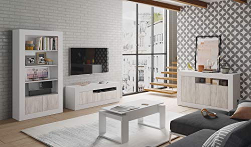 Mesa de Centro Elevable, Mesita de Salon, Comedor, Modelo Nova, Acabado en Blanco Artik, Medidas: 105 cm (Largo) x 55 cm (Ancho) x 45-54 cm (Alto) Mesa de Centro Elevable, Mesita de Salon, Comedor, Modelo Nova, Acabado en Blanco Artik, Medidas: 105 cm (Largo) x 55 cm (Ancho) x 45-54 cm (Alto)