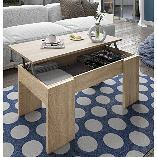 Mesa de Centro Elevable, Mesita de Salón o Comedor, Modelo LC, Acabado en Color Roble Canadian, Medidas: 100 cm (Ancho) x 50 cm (Fondo) x 45-56 cm (Alto) Mesa de Centro Elevable, Mesita de Salón o Comedor, Modelo LC, Acabado en Color Roble Canadian, Medidas: 100 cm (Ancho) x 50 cm (Fondo) x 45-56 cm (Alto)
