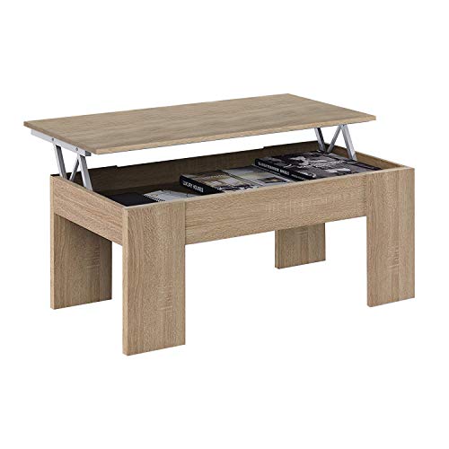 Mesa de Centro Elevable, Mesita de Salón o Comedor, Modelo LC, Acabado en Color Roble Canadian, Medidas: 100 cm (Ancho) x 50 cm (Fondo) x 45-56 cm (Alto) Mesa de Centro Elevable, Mesita de Salón o Comedor, Modelo LC, Acabado en Color Roble Canadian, Medidas: 100 cm (Ancho) x 50 cm (Fondo) x 45-56 cm (Alto)