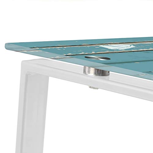 Mesa Escritorio de Cristal Blanca Vintage para Dormitorio Bretaña - LOLAhome