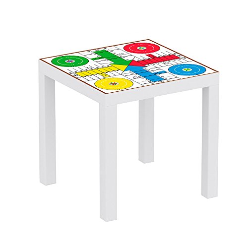 Mesa IKEA Lack Personalizada Juego Parchis clásico Vinilo Auto Adhesivo | Medidas 0,55 m x 0,55 m x 0,77 m | Vinilo Personalizado | Mesa | Pegatina Decorativa de Diseño Elegante