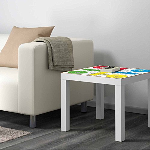 Mesa IKEA Lack Personalizada Juego Parchis clásico Vinilo Auto Adhesivo | Medidas 0,55 m x 0,55 m x 0,77 m | Vinilo Personalizado | Mesa | Pegatina Decorativa de Diseño Elegante