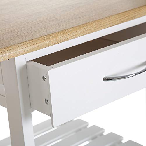 Mesa para cocina de bar moderna de madera blanca Basic - LOLAhome