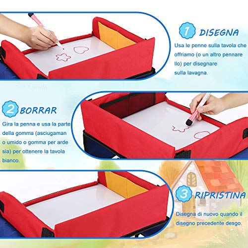 Mesa para Niños en la Asiento de Coche, YOOFAN Bandeja de Viaje Snack, Viajan Niños Play Tray, Mesa para Niños, Bandeja para Coche, Cochecito, Avión