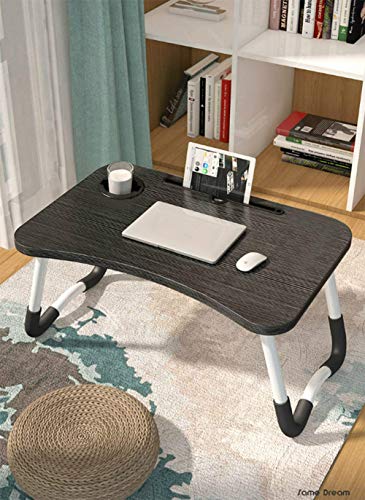 Mesa para ordenador portátil Lapdesk, mesa plegable para portátil, mesa de cama plegable para leer, bandeja de cama para el escritorio o como bandeja de desayuno para cama y sofá (60 x 40 cm)