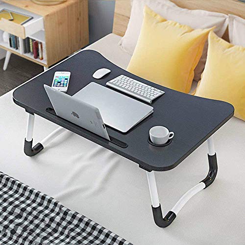 Mesa para ordenador portátil Lapdesk, mesa plegable para portátil, mesa de cama plegable para leer, bandeja de cama para el escritorio o como bandeja de desayuno para cama y sofá (60 x 40 cm)