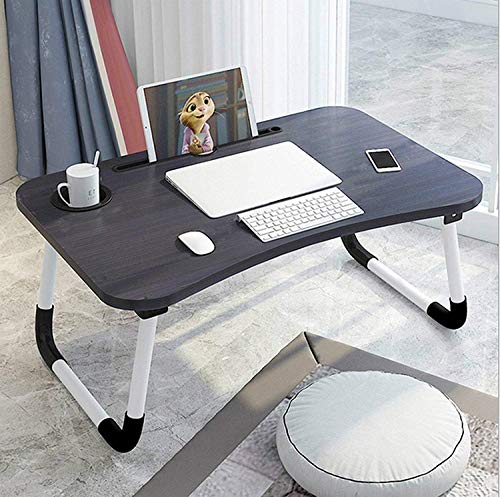 Mesa para ordenador portátil Lapdesk, mesa plegable para portátil, mesa de cama plegable para leer, bandeja de cama para el escritorio o como bandeja de desayuno para cama y sofá (60 x 40 cm)