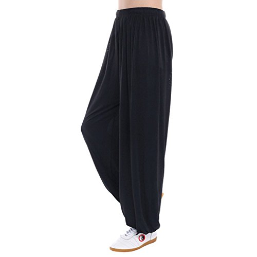 MESHIKAIER Pantalones harén supersuaves para hombre, pantalones de ocio, pantalones bombachos, pantalones de yoga, pantalones de deporte, para 4 estaciones Negro XXL