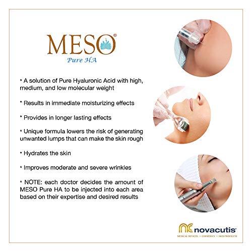 MESO Pure HA ácido hialurónico no reticulado (15 mg/ml) para tratamientos de microneedling y mesoterapia. Un complejo de ácidos hialurónicos de diferentes pesos moleculares (1x2.5 ml)