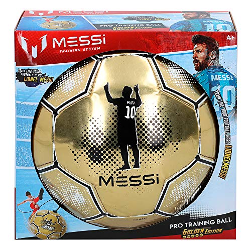 Messi Training System - Balón entrenamiento con cuerda Golden Edition (ColorBaby 48070)
