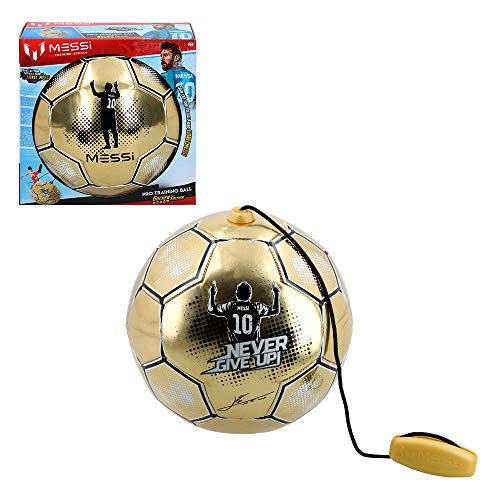 Messi Training System - Balón entrenamiento con cuerda Golden Edition (ColorBaby 48070)