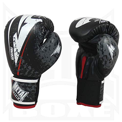 Metal Box Mb481f Furious - Guantes de iniciación Unisex, Unisex Adulto, Color Negro, Gris y Rojo, tamaño Taille 10 oz