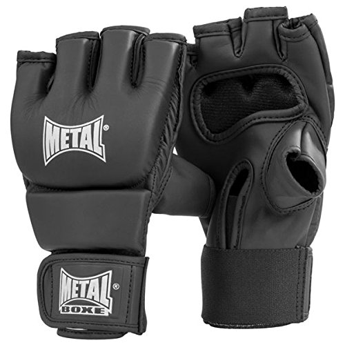 METAL BOXE - Guantes de Lucha Libre, Color Negro - Negro, tamaño Adulto