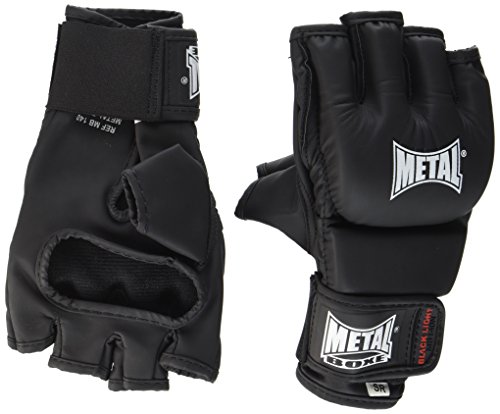 METAL BOXE - Guantes de Lucha Libre, Color Negro - Negro, tamaño Adulto