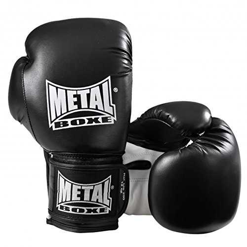 METAL BOXE MB200 - Guantes de Boxeo para Entrenamiento, Color Negro, Talla 12 oz METAL BOXE MB200 - Guantes de Boxeo para Entrenamiento, Color Negro, Talla 12 oz
