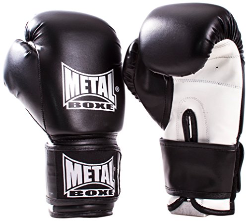 METAL BOXE MB200 - Guantes de Boxeo para Entrenamiento, Color Negro, Talla 12 oz METAL BOXE MB200 - Guantes de Boxeo para Entrenamiento, Color Negro, Talla 12 oz