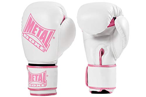 Metal Boxe MB200 - Guantes para Mujer, Color Blanco, Talla 10 oz