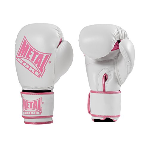 Metal Boxe MB200 - Guantes para Mujer, Color Blanco, Talla 10 oz