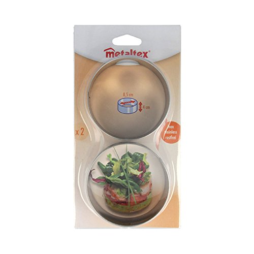 Metaltex - Juego de 2 Aros para emplatar de Acero Inoxidable, 85 x 42 milímetros Metaltex - Juego de 2 Aros para emplatar de Acero Inoxidable, 85 x 42 milímetros