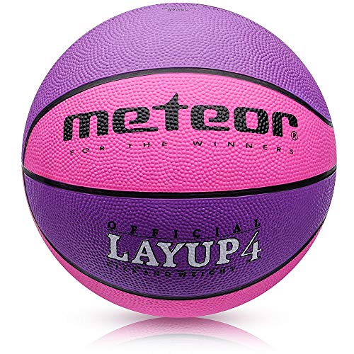 meteor Balón Baloncesto Talla 4 Pelota Basketball Bebe Ball Infantil Niño Balon Basquet - Baloncesto Ideal para los niños y jouvenes para Entrenar y Jugar - Tamaño 4 Layup