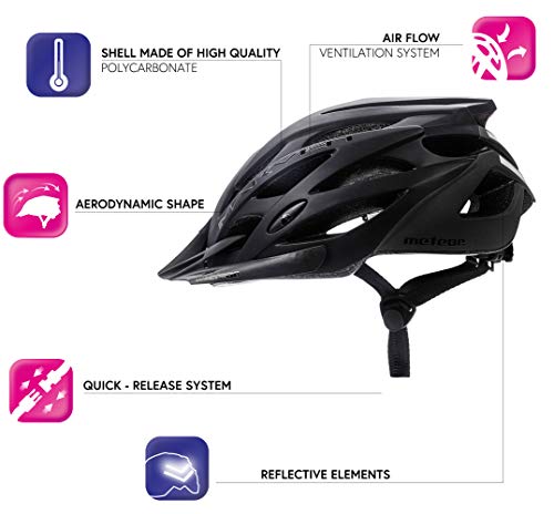 meteor Casco Bicicleta Helmet Bici Ciclismo para Jóvenes y Adulto Bicicleta Patineta Skate Patines Monopatines - Bici Accesorios - El diseño Ligero - Muchos Patrones - Marven