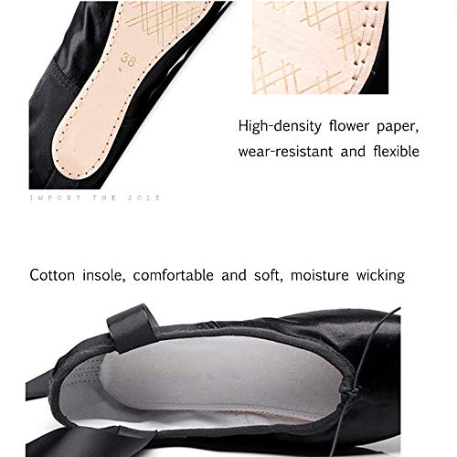Mettime Zapatillas de Ballet de Punta Zapatos Satén/Lienzo con Puntera de Gel de Silicona/Esponja y Cintas para Niñas (por Favor Seleccione una Talla más Grande) Mettime Zapatillas de Ballet de Punta Zapatos Satén/Lienzo con Puntera de Gel de Silicona/Esponja y Cintas para Niñas (por Favor Seleccione una Talla más Grande)